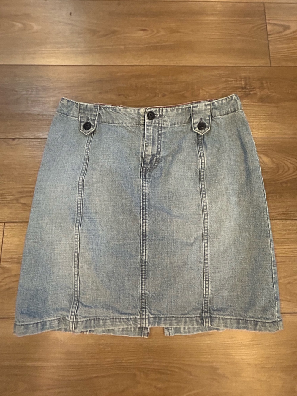 Vintage Tommy Hilfiger Jeans Y2K Denim Mini Skirt Flag Logo 32” Waist Size 10?